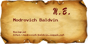 Modrovich Baldvin névjegykártya
